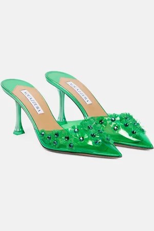 Aquazzura Meteorite 75 embellished PVC mules