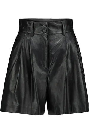 Dolce & Gabbana High-rise leather shorts