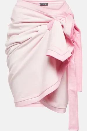 Y / PROJECT Embroidered cotton terry miniskirt