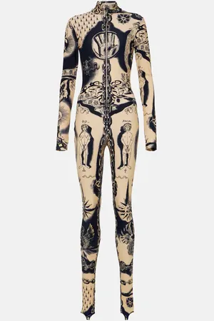Jean Paul Gaultier Tattoo Collection printed jersey catsuit
