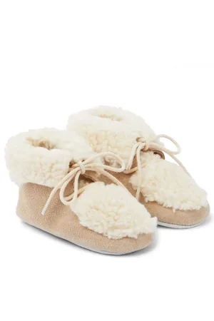 Tartine Et Chocolat Baby faux shearling-trimmed suede booties