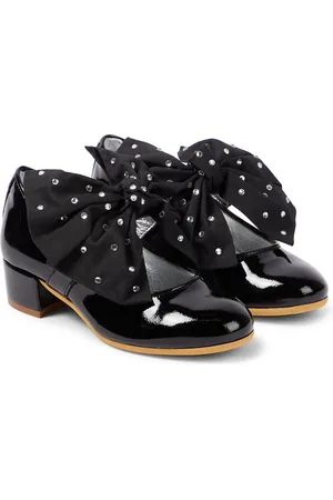 MONNALISA Bow-detail patent leather Mary Jane pumps