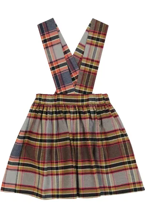 PAADE Checked cotton pinafore skirt