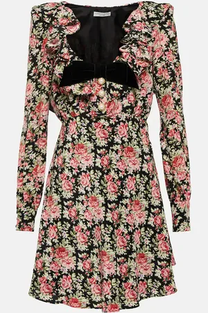 Alessandra Rich Floral silk minidress