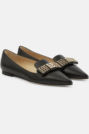 Jimmy Choo Gala embellished leather ballet flats