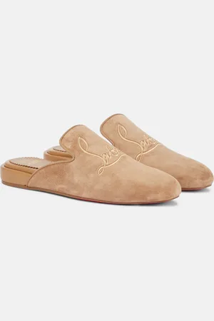Christian Louboutin Navy Coolito Donna suede slippers