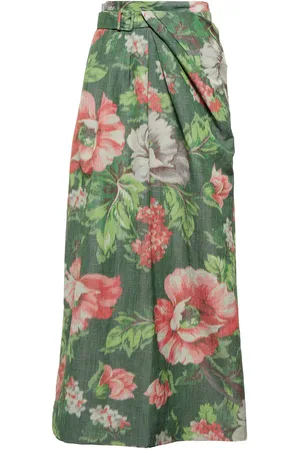 Erdem Charlotte floral wrap midi skirt