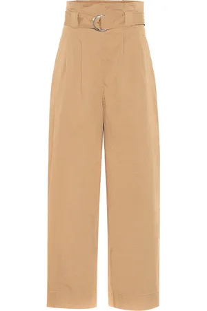 Ganni Wide-leg cotton paperbag pants