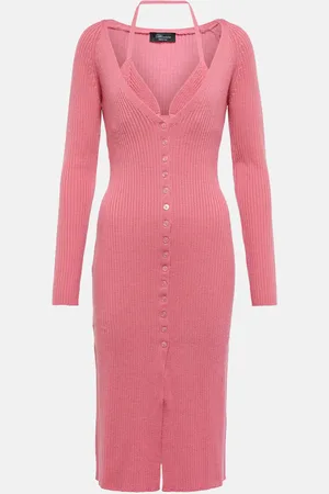 BLUMARINE Ribbed wool dress and bra