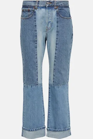 Victoria Beckham Paneled high-rise straight jeans
