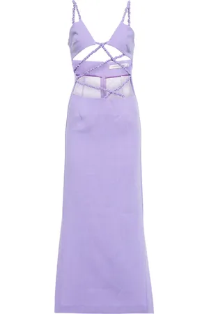 CHRISTOPHER ESBER Ruched cutout linen midi dress