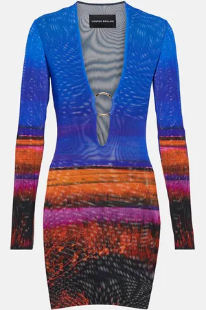 Louisa Ballou Helios printed mesh minidress