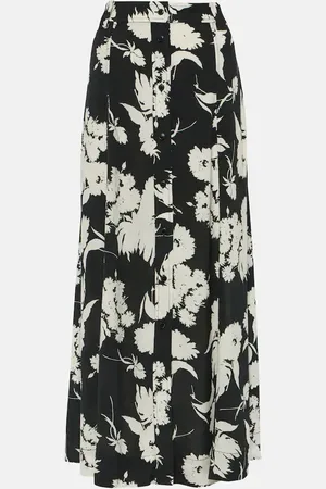 Ganni Floral crÃªpe maxi skirt