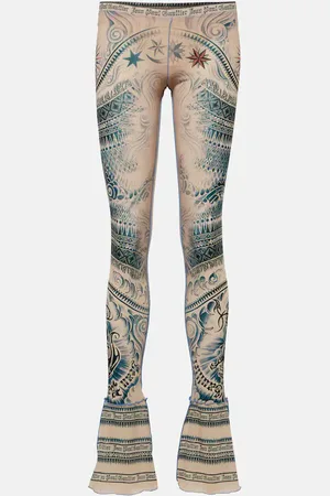 Jean Paul Gaultier Printed jersey flared leggings