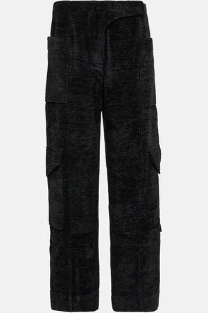 Ganni High-rise wide-leg chenille pants