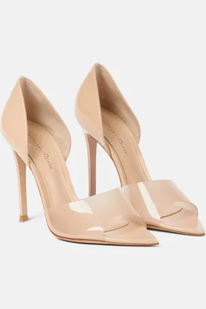 Gianvito Rossi Bree leather and PVC peep-toe pumps