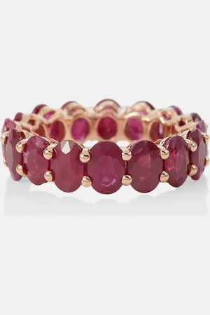 Shay 18kt gold eternity ring with rubies