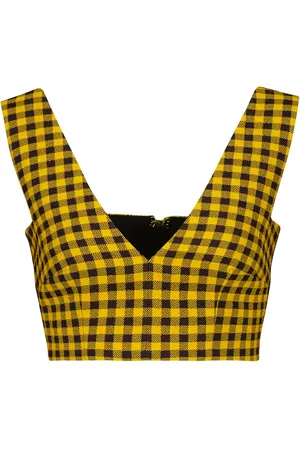 EMILIA WICKSTEAD Joice gingham cloque crop top