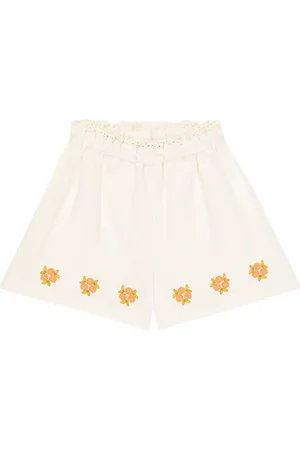 The New Society Clementine embroidered floral cotton shorts