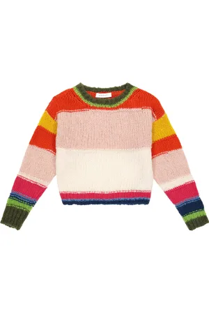 MONNALISA Striped wool-blend sweater