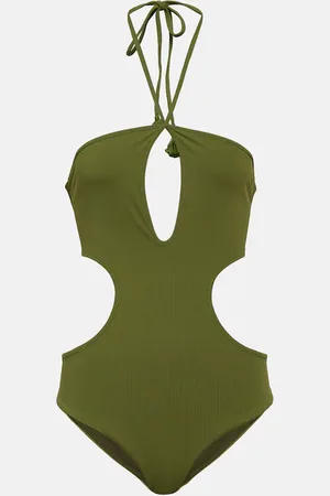 JOHANNA ORTIZ Halterneck cutout swimsuit