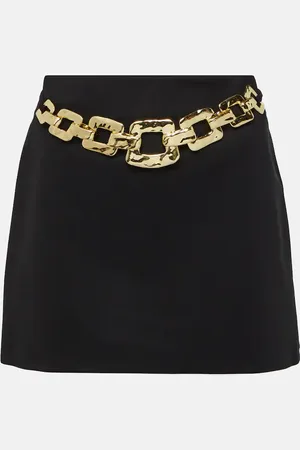 Staud Ursula chain-belted cady miniskirt