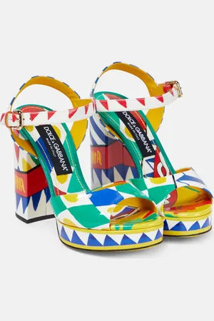 Dolce & Gabbana Printed patent leather sandals