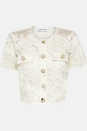 Self-Portrait Scalloped lace top