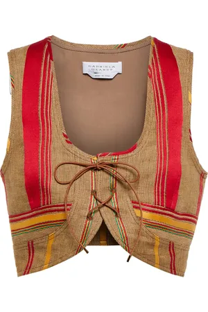 GABRIELA HEARST Avandaro linen and cotton cropped vest