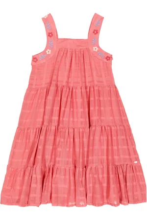Tartine Et Chocolat Embroidered tiered cotton dress