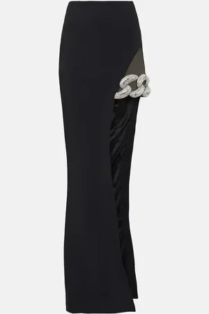 DAVID KOMA Asymmetric embellished maxi skirt