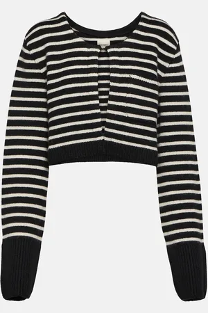 Khaite Calix striped cashmere-blend cardigan