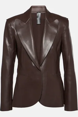 Norma Kamali Faux leather blazer