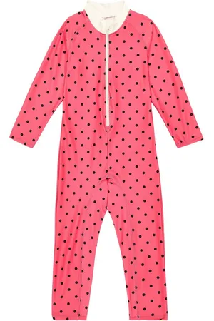 Mini Rodini Polka-dot rashguard swimsuit
