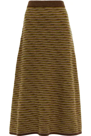 CO Striped cashmere midi skirt
