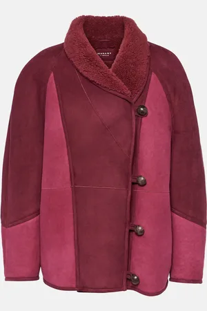 Marant Etoile Abeni shearling-lined suede jacket