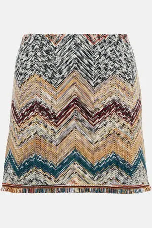 Missoni Zig-zag knit wool-blend miniskirt