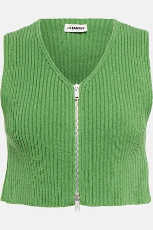 Jil Sander Ribbed-knit cotton crop top