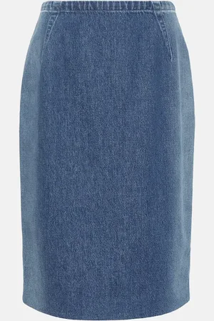 VERSACE Denim pencil skirt