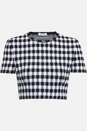 Alaïa AlaÃ¯a Houndstooth cropped top