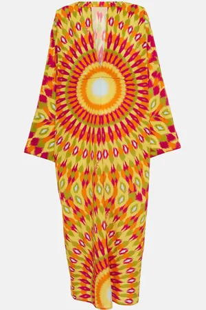 VALENTINO Printed silk and cotton kaftan