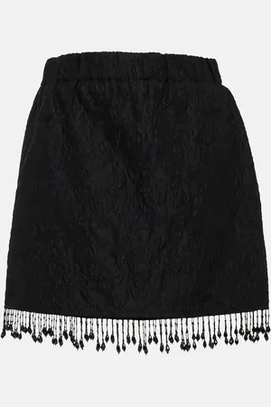 Ganni Embellished jacquard organza miniskirt