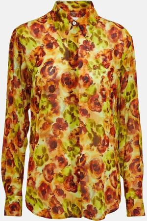 DRIES VAN NOTEN Floral satin shirt