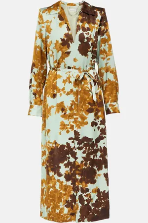 DRIES VAN NOTEN Dellas printed satin midi dress