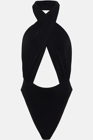 Norma Kamali Crossover halterneck bodysuit