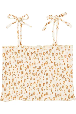 The New Society Leo printed cotton crop top