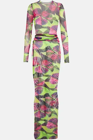 Louisa Ballou High Tide printed mesh maxi dress