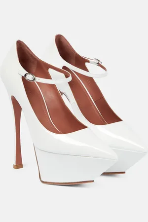 Amina Muaddi Yigit patent leather platform pumps