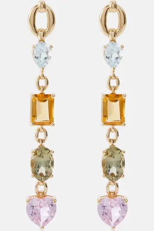Nadine Aysoy Catena 18kt gold earrings with topaz, citrine, amethysts and sapphires