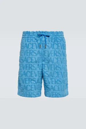 VERSACE Logo jacquard cotton shorts